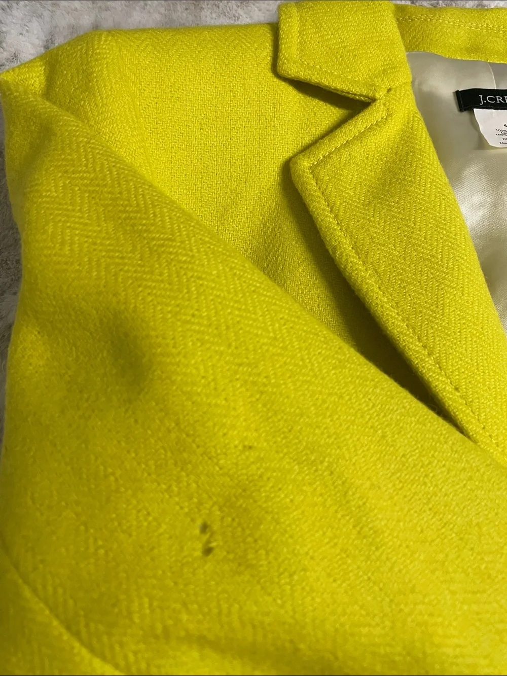 J Crew Neon Yellow wool Tailored Blazer Jacket 4